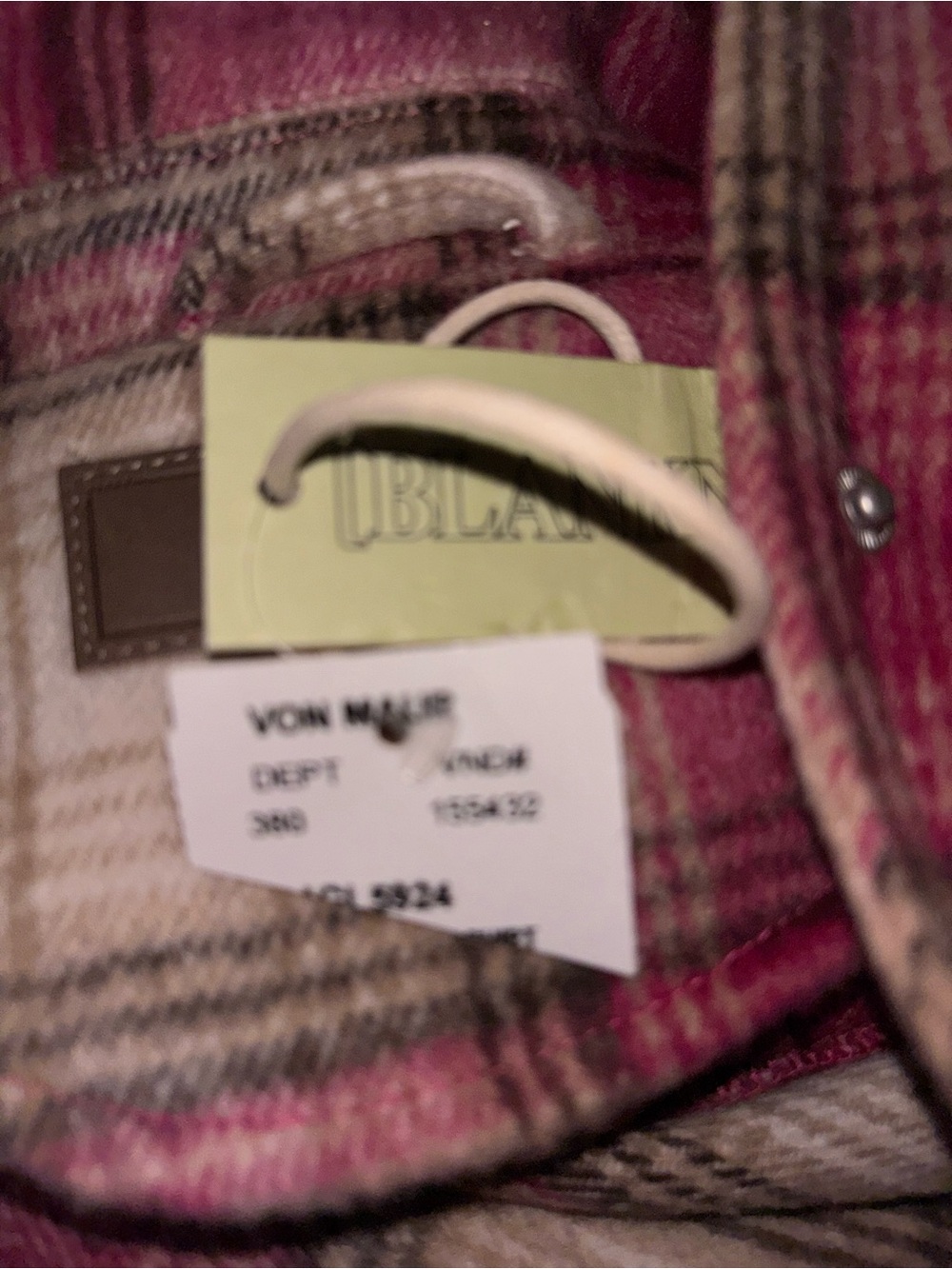 New! BLANK NYC Woodstock Pink Plaid Fringe Detail Shacket Sz Small - Picture 11 of 14